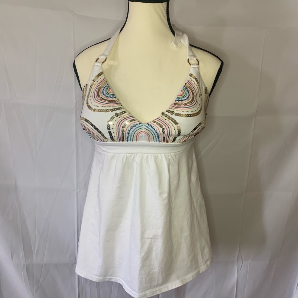 Halter sequin tank top